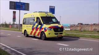 Ambulance 19-129 met spoed naar het ADRZ vanuit Wolphaartsdijk