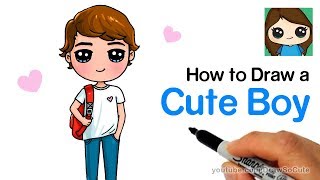 How to Draw Cute School Boy Easy