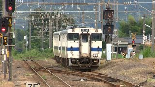 JR九州肥薩線 隼人駅 始発のキハ 側線から2番線へ [2015.07.23]