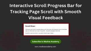 🔥 Scroll Progress Bar with HTML, CSS & JavaScript | Step-by-Step Guide 📊✨