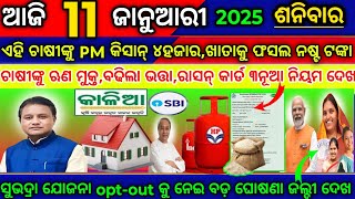 today's morning news odisha/11 january 2025/subhadra yojana online registration/odisha news today