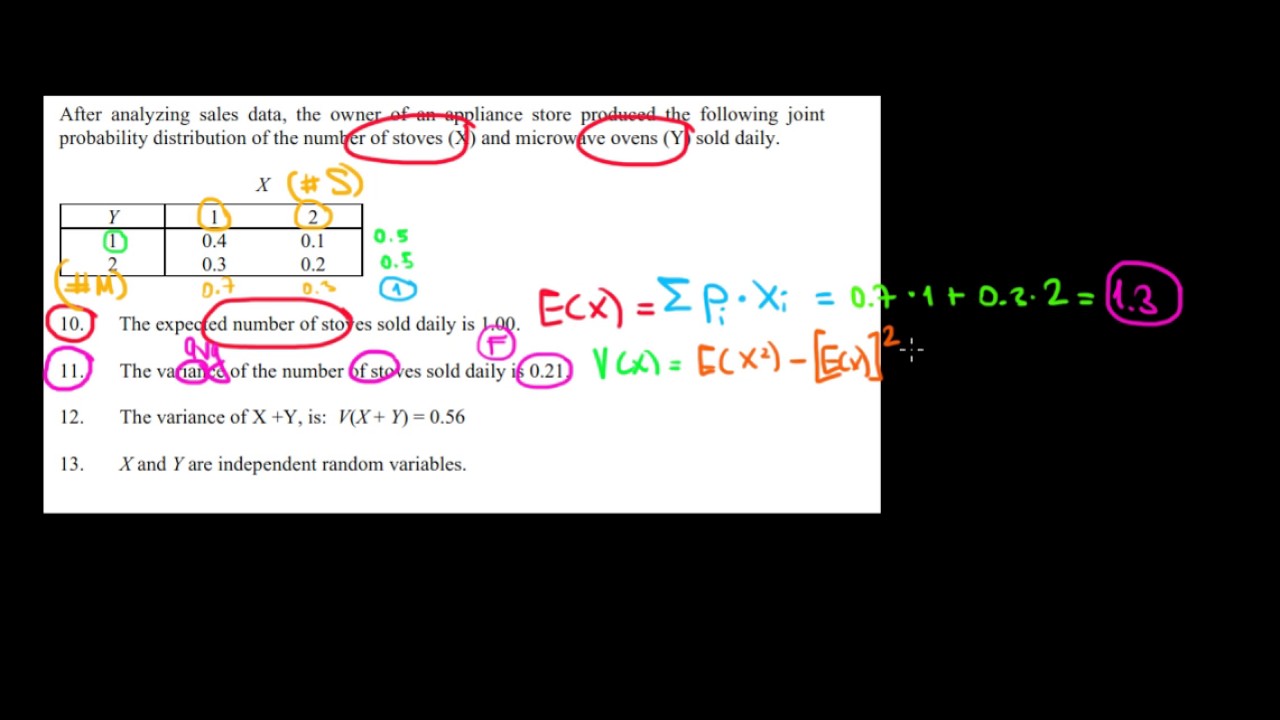 STATISTICS I How To Calculate The Variance Using Probability - YouTube