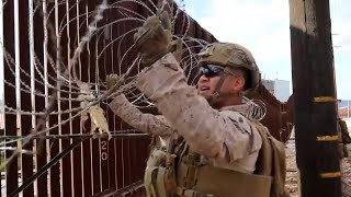 US Marines install concertina wire at California southern border | VOA News