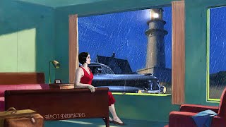 1930s by the Lighthouse on a calm rainy night (oldies playing in another room, rain on window) ASMR