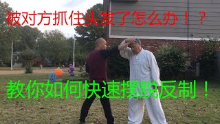 太极，武术实战用法教学32：被对方抓住头发如何快速摆脱反击 Chinese Kung Fu, Tai Chi, Xing Yi, Bagua