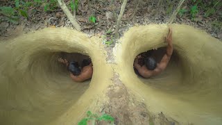 Build The Most Secret 3 In1 Temple Underground House Water Slide To Tunnel Swimming Pool