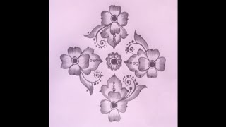 Easy rangoli design (9*1)straight dot #muggulu #rangoli #easyrangoli #trending #viralvideo