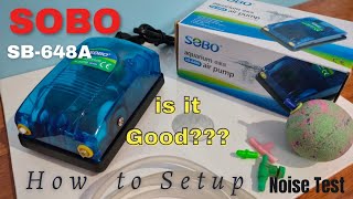 Sobo SB-648A Aquarium Air Pump Setup Tutorial \u0026 Noice test|| Best Aquarium Air Pump,Air stone, Pipe