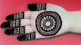 Easy Mehndi Design For Fornt Hand | Gol Tiki Mehndi Desigs For Eid