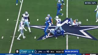 Jared Goff Throws Interception to Jourdan Lewis | Lions vs Cowboys