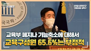 [기자회견] 교육부 폐지나 기능 축소에 대해서, 교육구성원 65.6%는 ‘부정적’