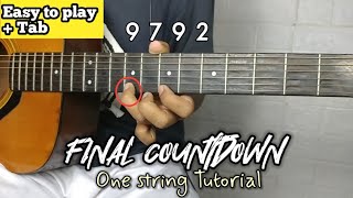 Final Countdown on Single String | Easy Guitar Tutorial + Tab