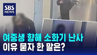 여중생 향해 소화기 난사…이유 묻자 한 말은? / SBS