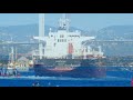 empty oil tanker ship dugi otok walks along bosphorus in istanbul