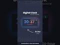 Digital Clock Design | With 12-hour/24-hour Format Switcher - Html, Css & Javascript #Shorts