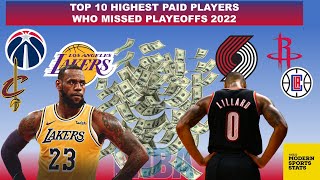 LeBron James, Damian Lillard, Westbrook. Who are the highest paid players to miss playoffs 2022?