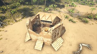 【ARK建築】三角土台48個で出来る六角形アドベリゾート拠点！【ARK ADOBE HOUSE】