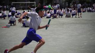 運動会2016 全員リレー（長男の走り）