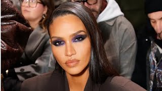 Cassie Makes Rare Appearance at Paris Fashion Week in Retro Shoulder Pad Suit