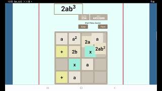 Algebra squares 2048 - Easy (Target tile: 2ab³)