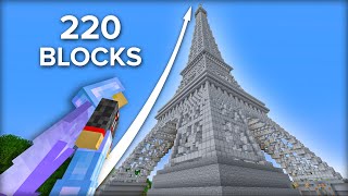 I Built a HUGE Eiffel Tower In Survival Minecraft