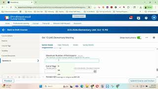 PowerSchool PD Course/Section Creation