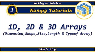 Numpy Tutorials Part 1: 1D 2D and 3D Arrays
