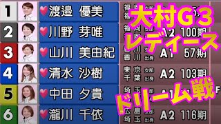 【ボートレース・競艇】2022.1.3大村G3レディース競走ドリーム戦  ①渡邉優美②川野芽唯③山川美由紀④清水沙樹⑤中田夕貴⑥瀧川千依