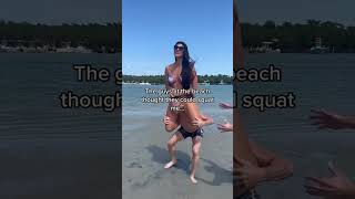 Girl power💪 how much can you squat? #tallgirl #lift #beach #gym #strong