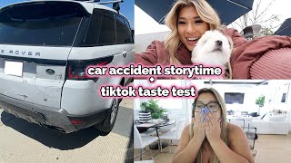 car accident storytime + viral tiktok taste test!!