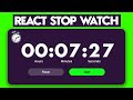 REACT JS Project For Beginners - Build a Stopwatch - Code With Me Ep.# 002