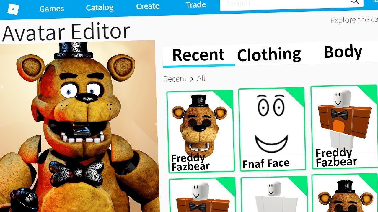 MAKING FREDDY FAZBEAR A ROBLOX ACCOUNT (FNAF Five Nights At Freddy's ...