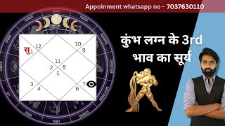 कुंभ लग्न के तीसरे भाव में सूर्य के प्रभाव | Kumbh Lagna ke 3rd House mein Surya ke Asar #Astrology