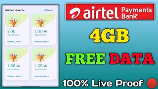 Airtel Free Data Claim || Airtel 4 GB Free Data Claim 2023 Dhamaka || Live Proof 🔴