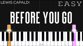 Lewis Capaldi - Before You Go | EASY Piano Tutorial