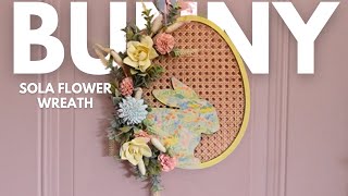 Making a spring bunny wreath with wood flowers