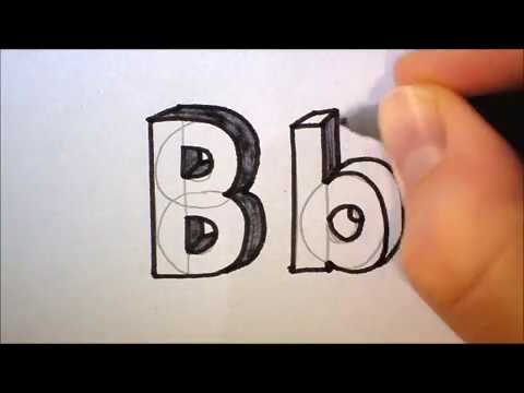 How To Draw The Letter B In 3D | Hoe Teken Je De Letter B In 3D - YouTube