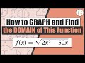 Find the Domain of the Function f(x) = sqrt(2x3 − 50x) Algebraically and Graphically