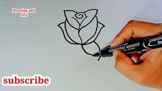 Coloring drawing How to Draw a Rose Easy Art Tutorial for Beginners