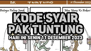 Kode Syair Pak Tuntung Hari Ini Senin 11 Desember 2023