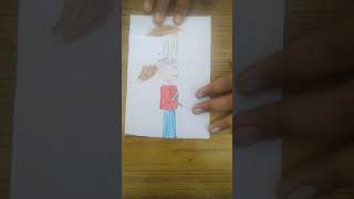 MAN WITH A NASTY BRAIN * PAPER FOLDING DRAWING *