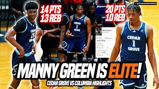 Manny Green gets DOUBLE DOUBLE in rivalry game! I Cedar Grove vs Columbia basketball highlights