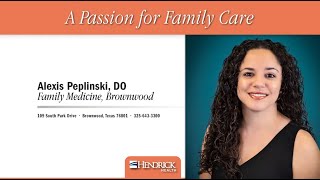 Meet Dr. Alexis Peplinski | Family Medicine, Brownwood