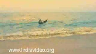 Fisherman sets out at Cherai beach, Ernakulam, India, Kerala Videos