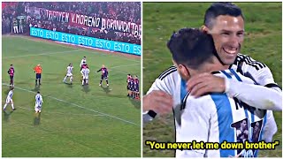 Maxi Rodriguez's reaction when 36-year-old Messi scored a stunning free-kick in his farewell match
