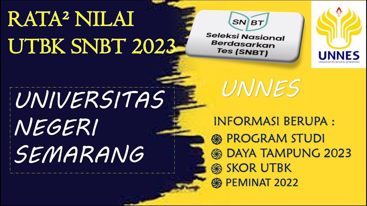 SKOR UTBK SNBT MASUK UNNES 2023 || DAYA TAMPUNG DAN PEMINAT - YouTube