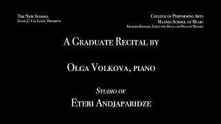 A Graduate Recital by Olga Volkova, 2020