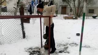 Home training #1. Dips 72 kg. Body weight 80 kg. Брусья с дополнительным весом 72 кг.