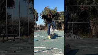 Slappy noseslide to crook pop over 💥#skateboarding #curbskating #shorts