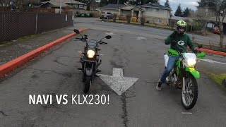 Scraping Pegs on a Honda Navi!  Time Trial and a Race Against the KLX230